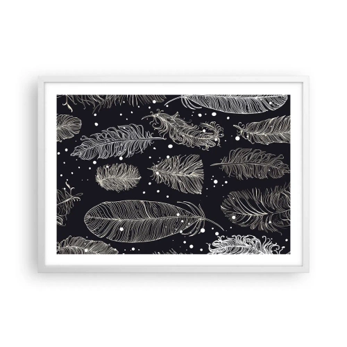 Affiche dans un cadre blanc - Poster - Toile de plumes - 70x50 cm