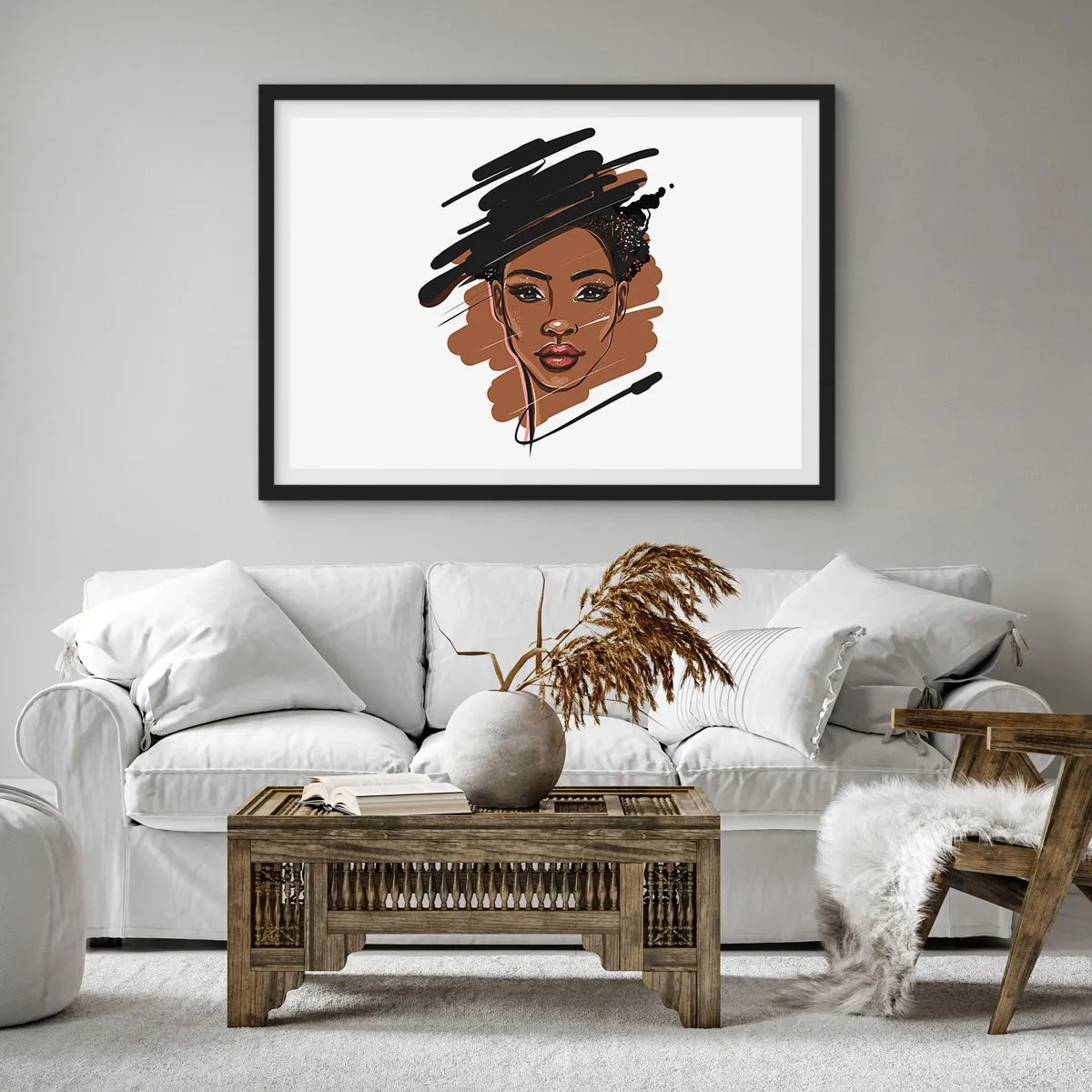 Affiche dans un cadre noir - Poster - Doux comme le chocolat - 50x40 cm