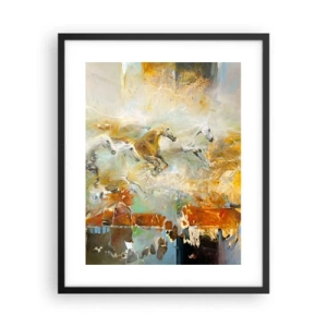 Affiche dans un cadre noir - Poster - Au galop vers la lumière - 40x50 cm