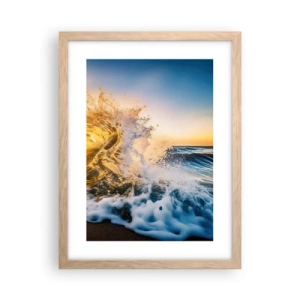 Affiche dans un chêne clair - Poster - S'amuser dans le sable - 30x40 cm