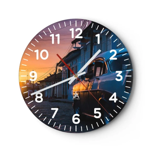 Horloge murale - Pendule murale - Ici, le temps ralentit - 30x30 cm