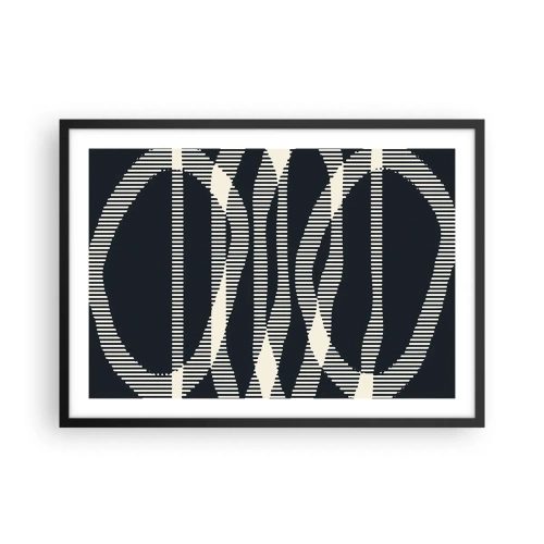 Affiche dans un cadre noir - Poster - Lignes géométriques dans des tons clairs sur un fond sombre - 70x50cm - Une tentative de briser l'obscurité - Décoration murale moderne pour le salon et la chambre ARTTOR