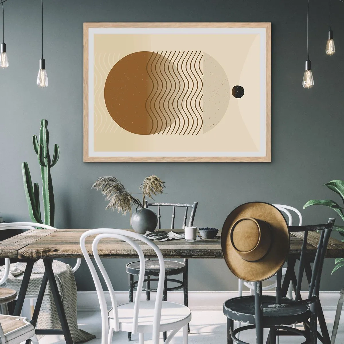 Affiche dans un chêne clair - Poster - Sur l'origine des figures géométriques - 91x61 cm