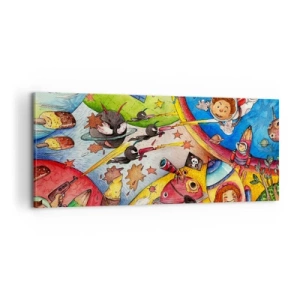 Impression sur toile - Image sur toile - Grande aventure spatiale - 100x40 cm