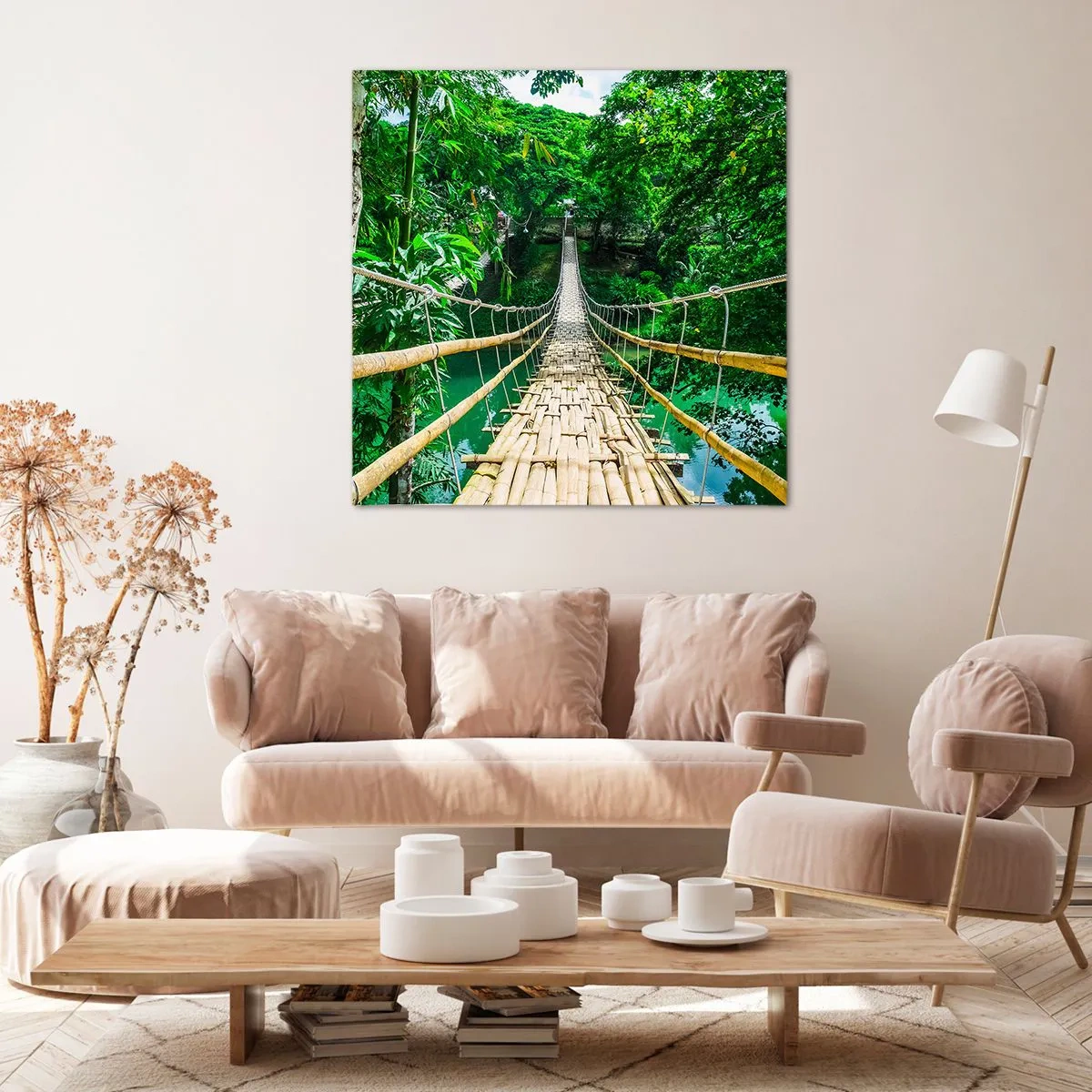Impression sur toile - Image sur toile - Pont de singe en pleine nature - 70x70 cm