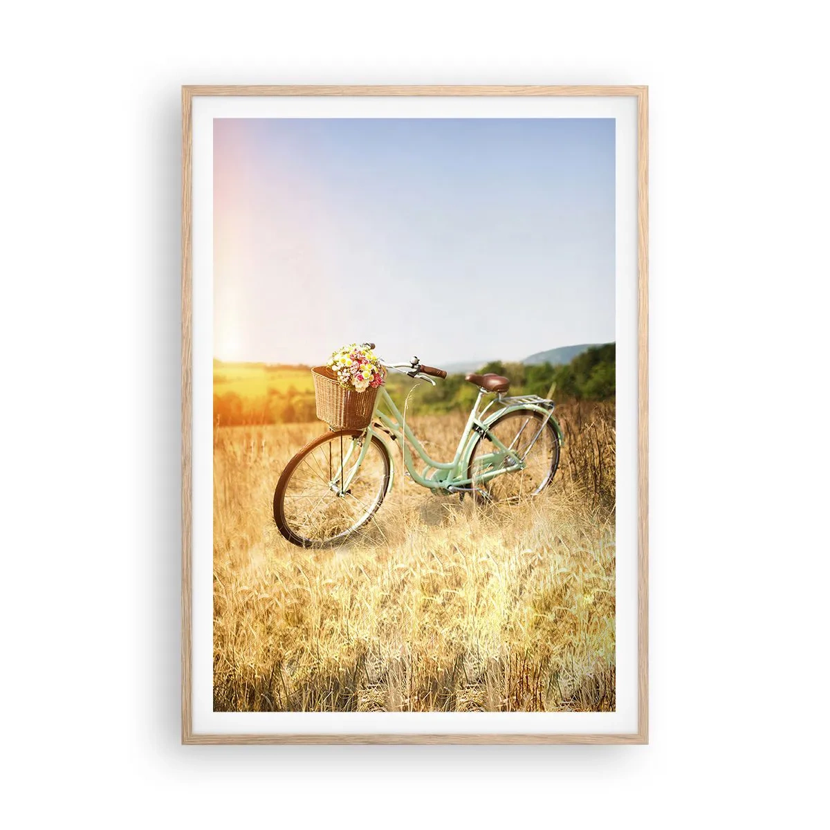 Affiche dans un chêne clair - Poster - Je vais rester un petit moment - 70x100 cm