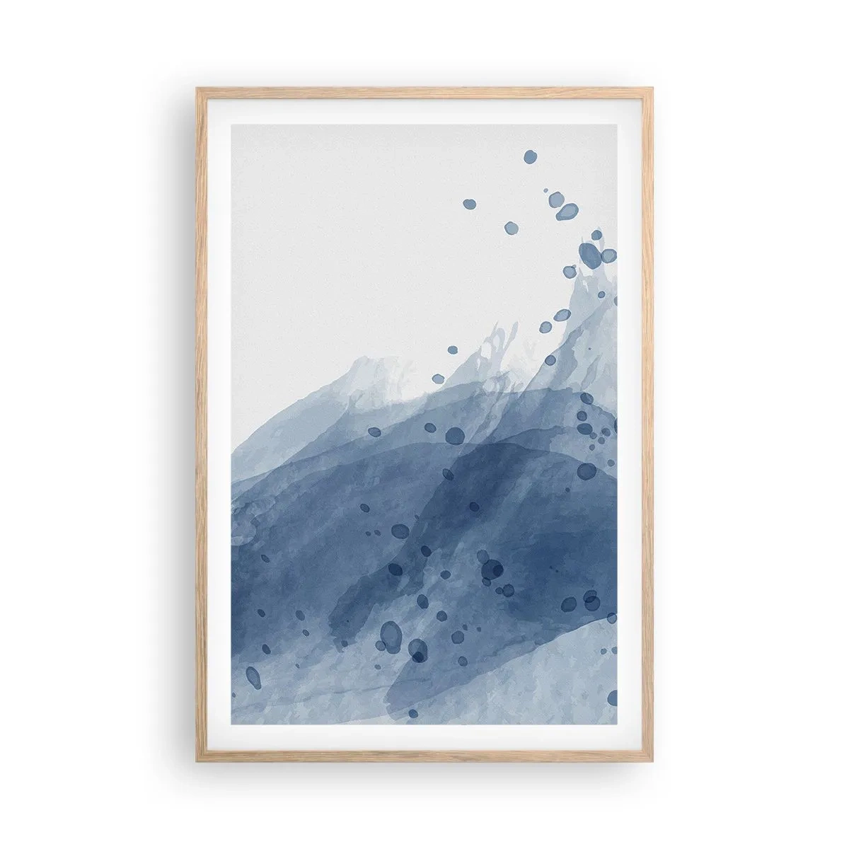 Affiche dans un chêne clair - Poster - Tulle bleu - 61x91 cm