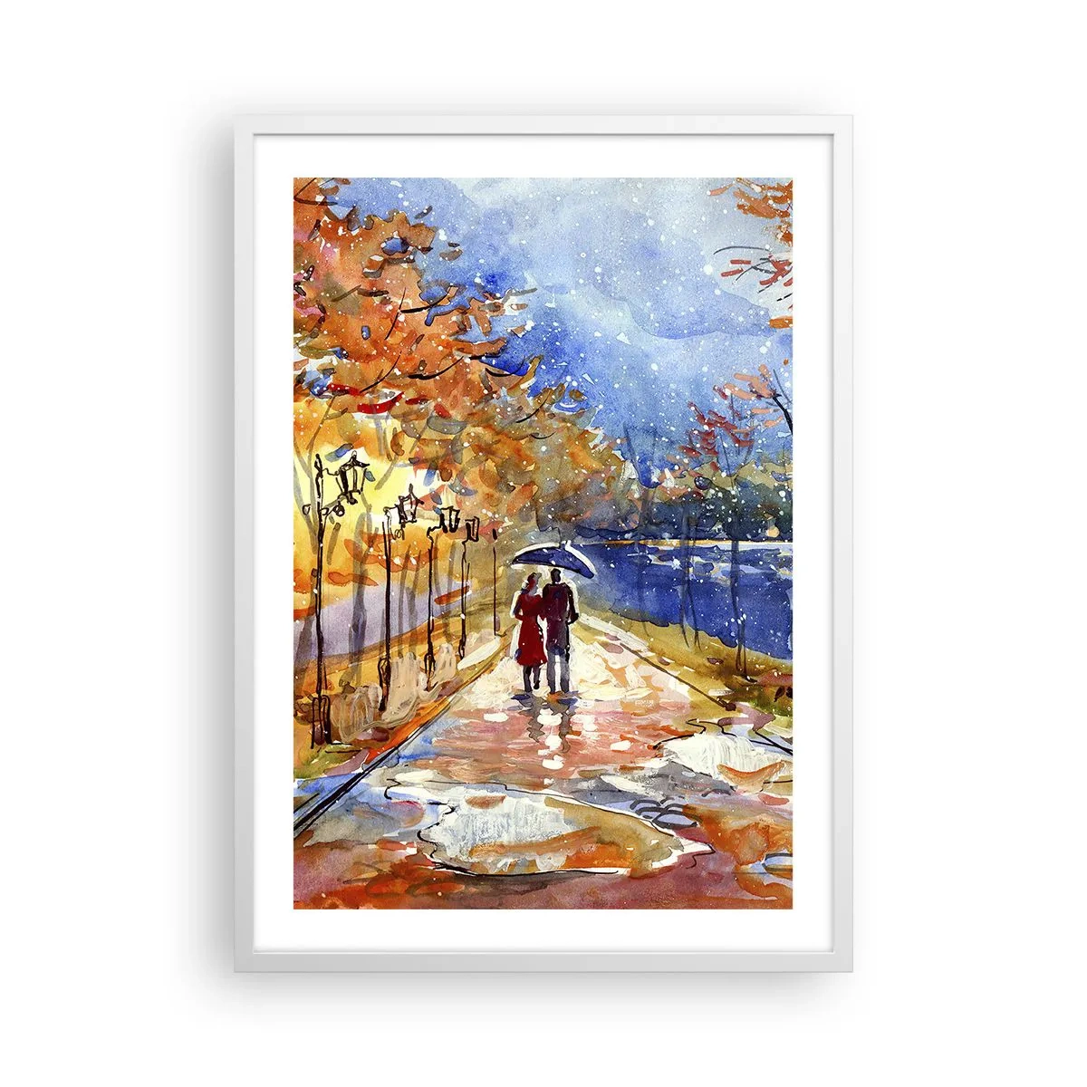 Affiche dans un cadre blanc - Poster - Ensemble jusqu'au bout du temps - 50x70 cm