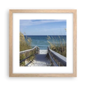 Affiche dans un chêne clair - Poster - Au soleil, sous le vent - 30x30 cm