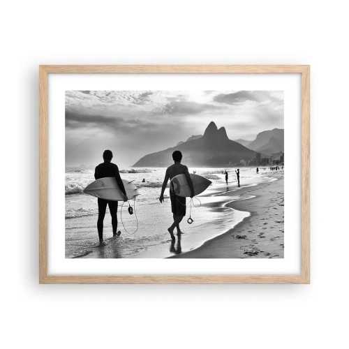 Affiche dans un chêne clair - Poster - Samba sur une vague - 50x40 cm