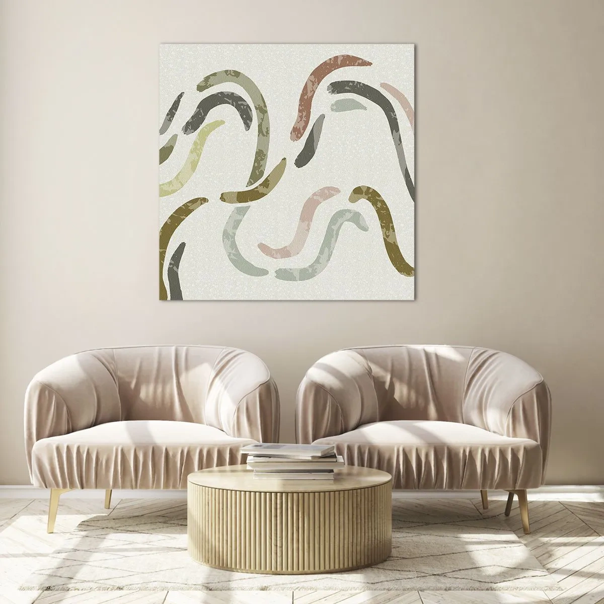 Impression sur verre - Image sur verre - Une joyeuse danse de l'abstraction - 70x70 cm