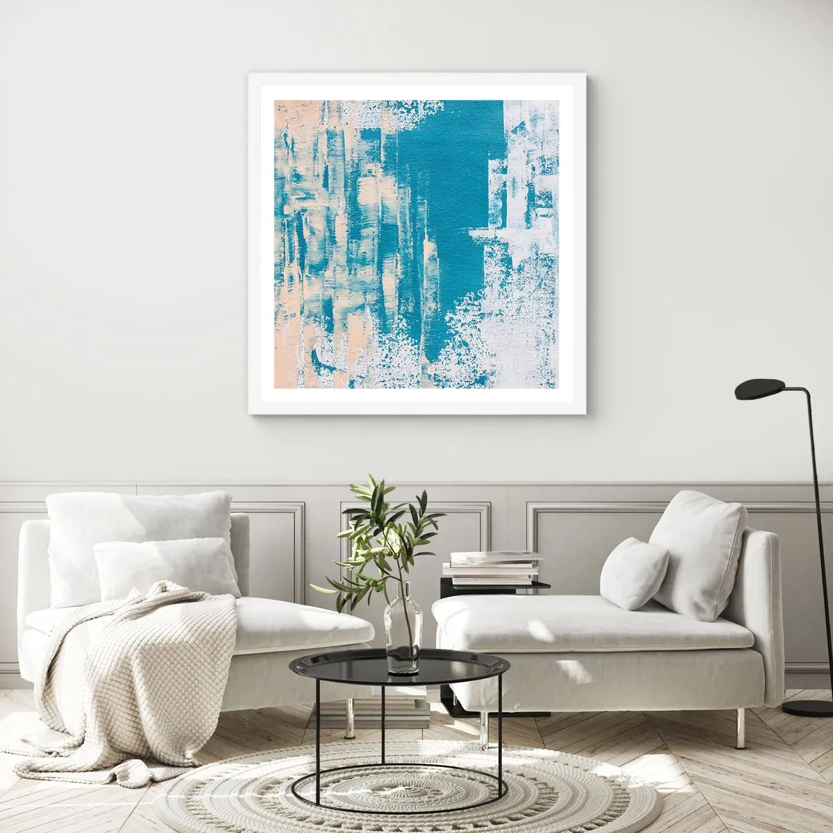 Affiche dans un cadre blanc - Poster - À travers un iceberg - 50x50 cm