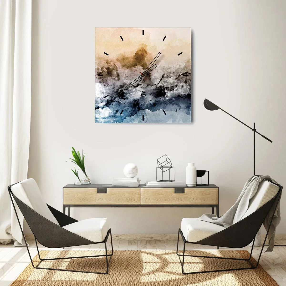 Horloge murale - Pendule murale - Noyé dans un nuage de brouillard - 30x30 cm