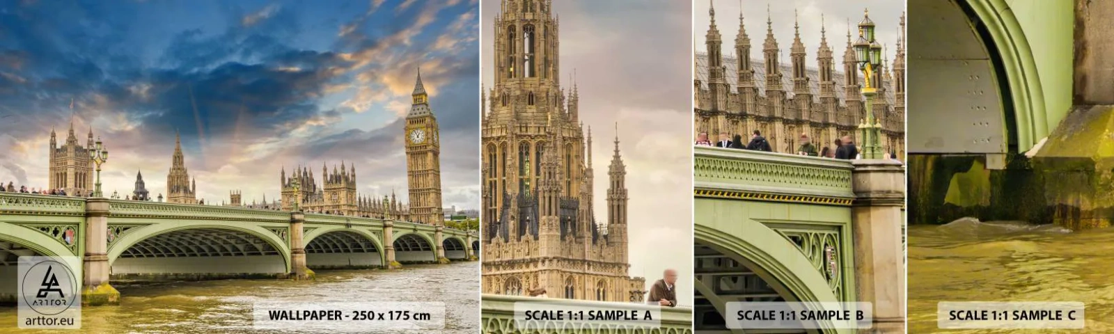 Échantillon De Papier Peint Standard Eco - Le temps s'est arrêté dans l'Empire - Ville, Londres, Architecture - 100x30 cm