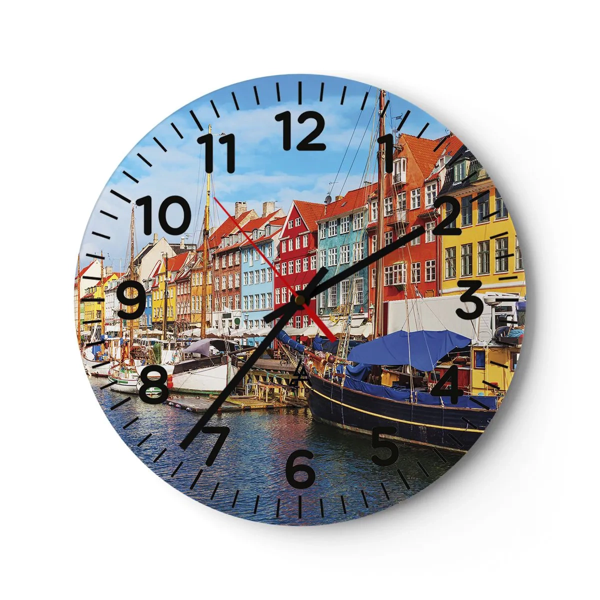 Horloge murale - Pendule murale - Quai joyeux - 40x40 cm