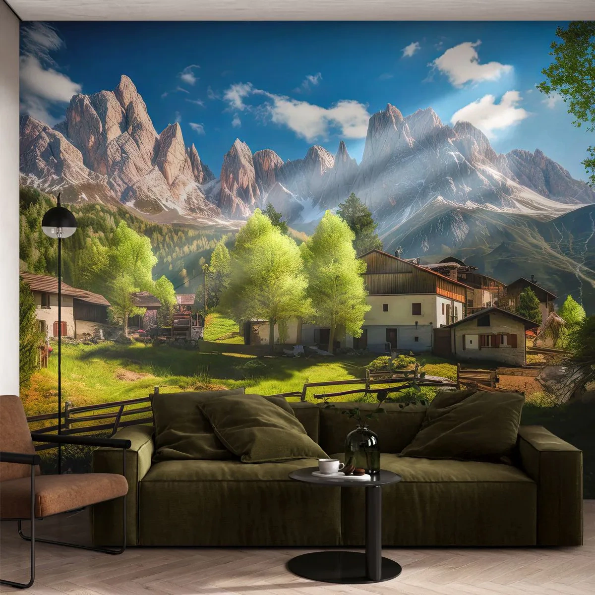 Papier Peint Photo Standard Eco - Idylle alpine - Montagnes, Paysage, Alpes - 350x256 cm