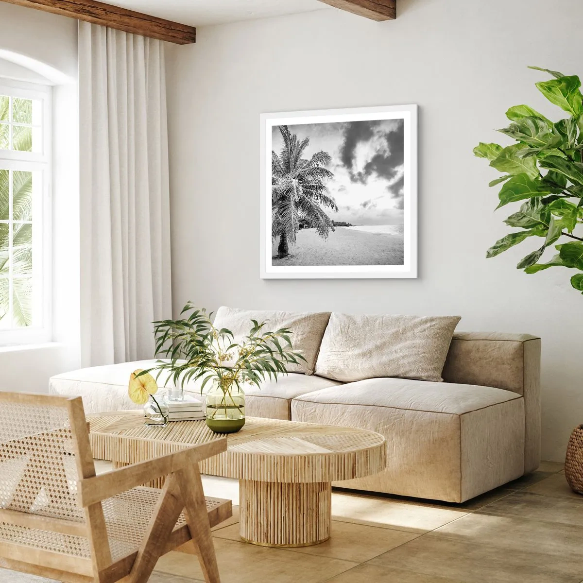 Affiche dans un cadre blanc - Poster - Quand tu aspires à la solitude - 50x50 cm