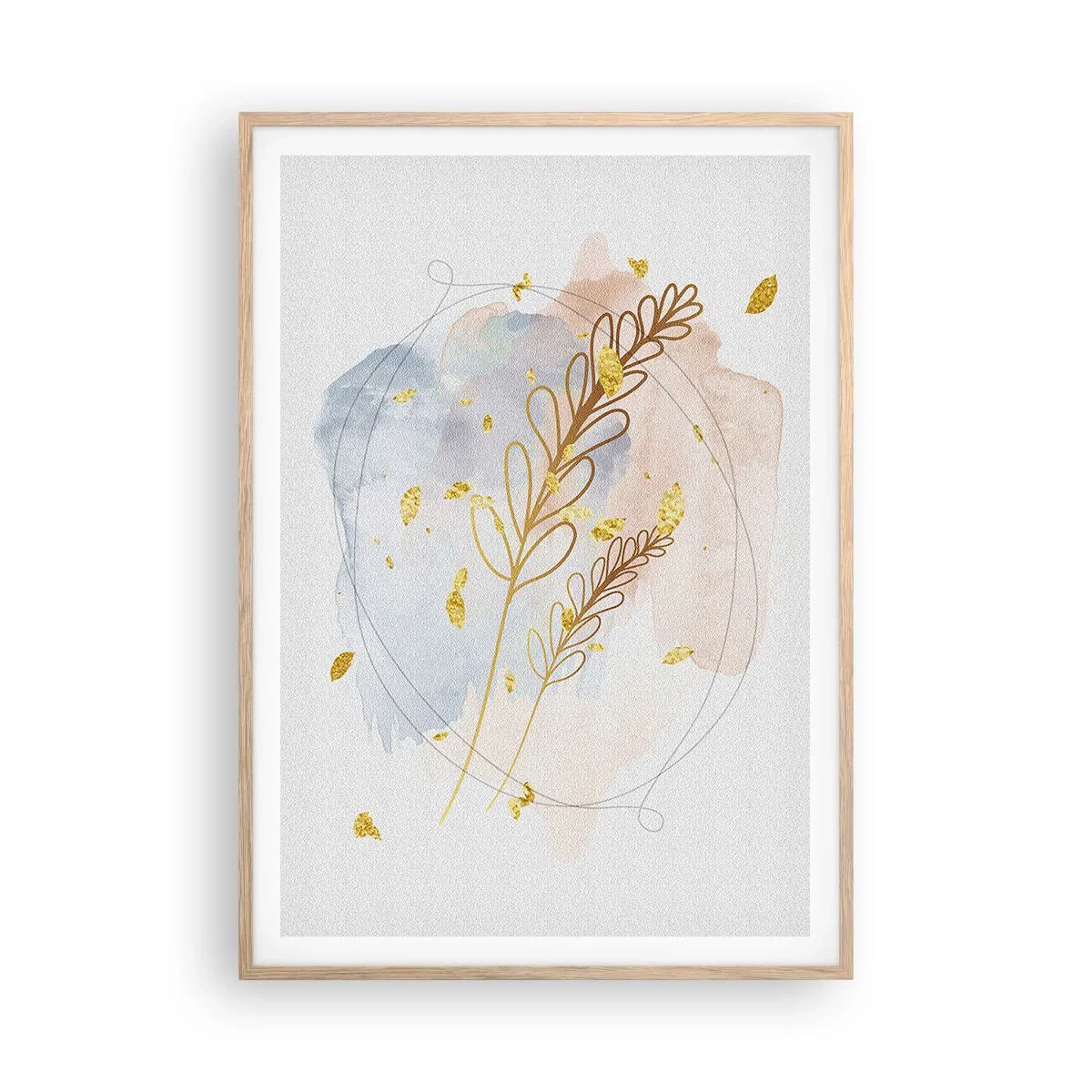Affiche dans un chêne clair - Poster - Explosion d'or - 70x100 cm