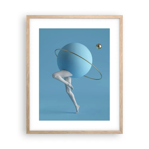 Affiche dans un chêne clair - Poster - Et les planètes deviennent folles - 40x50 cm