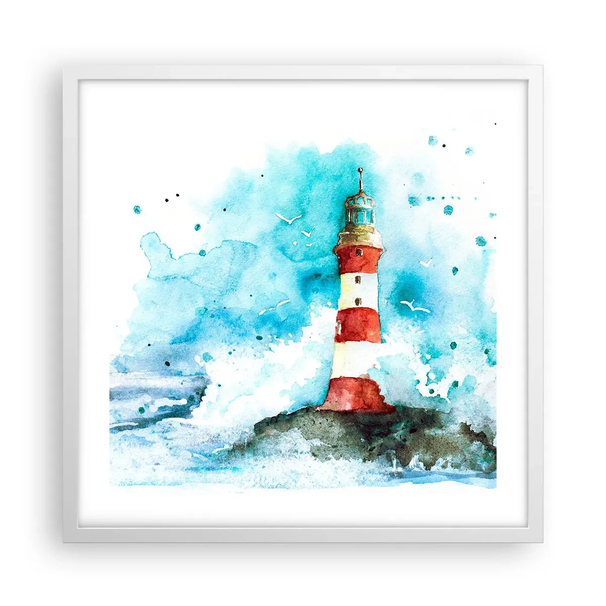 Affiche dans un cadre blanc - Poster - Unité des éléments - 50x50 cm