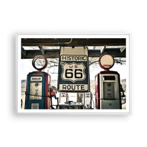 Affiche dans un cadre blanc - Poster - Voyage rétro américain - 100x70 cm