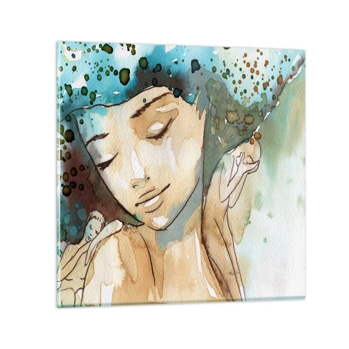 Impression sur verre - Image sur verre - Lady in blue - 30x30 cm