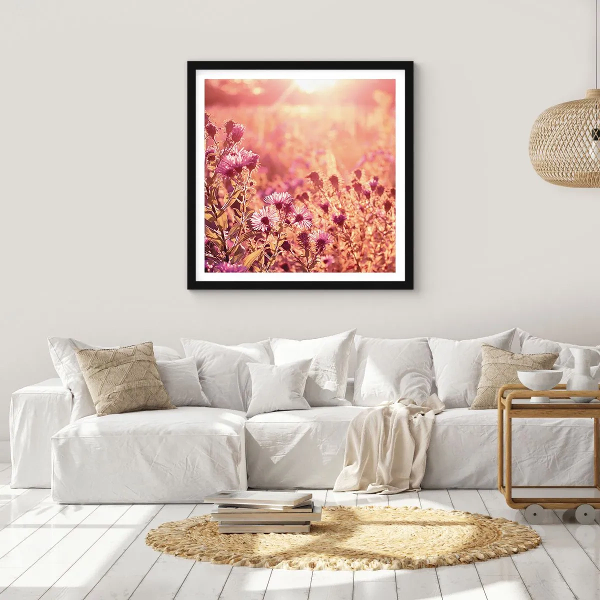 Affiche dans un cadre noir - Poster - Avant que l'été ne parte - 40x40 cm