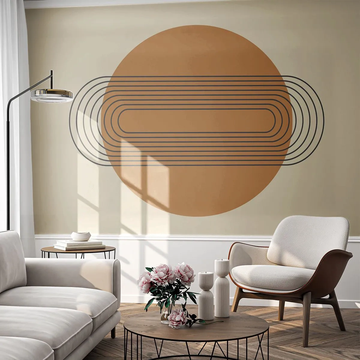 Papier Peint Autocollant Deluxe Sticker - Plan idéal - Abstraction, Graphique, Modèle moderne - 350x256 cm