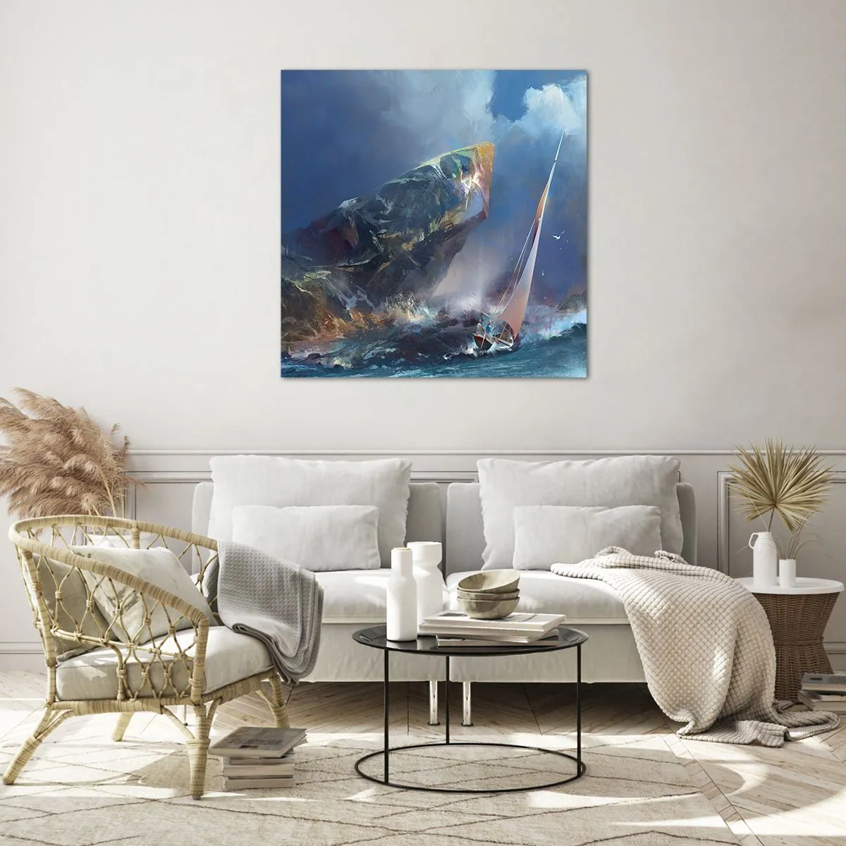 Impression sur verre - Image sur verre - Celui qui est courageux, gagne - 60x60 cm