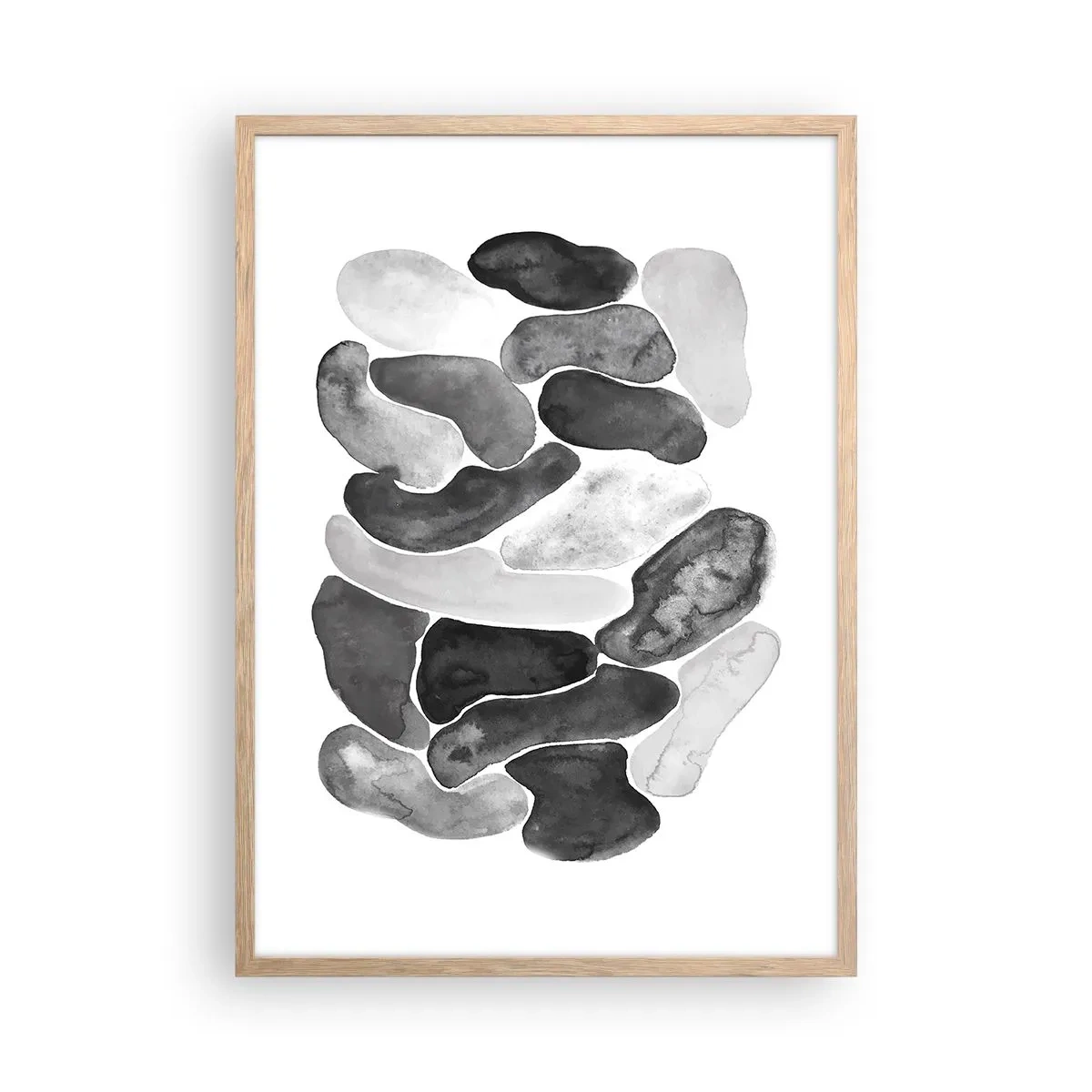 Affiche dans un chêne clair - Poster - Abstraction rocheuse - 50x70 cm