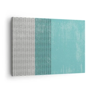 Impression sur toile - Image sur toile - Composition géométrique avec turquoise et lignes - 70x50cm - Composition équilibrée - Décoration murale moderne pour le salon et la chambre ARTTOR