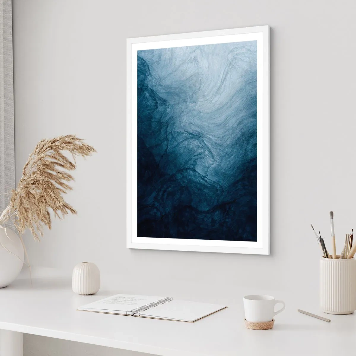 Affiche dans un cadre blanc - Poster - Atteindre en profondeur - 50x70 cm