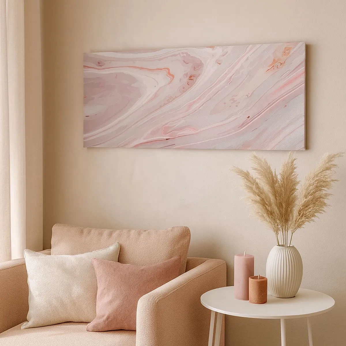 Impression sur toile - Image sur toile - Rose liquide - 100x40 cm