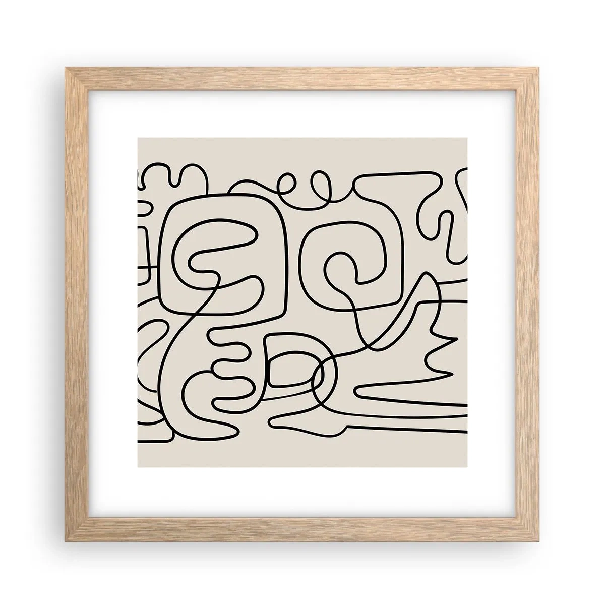 Affiche dans un chêne clair - Poster - Suivez les indices - 30x30 cm