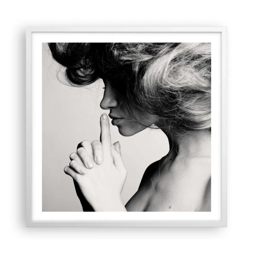 Affiche dans un cadre blanc - Poster - A l'écoute d'elle-même - 60x60 cm