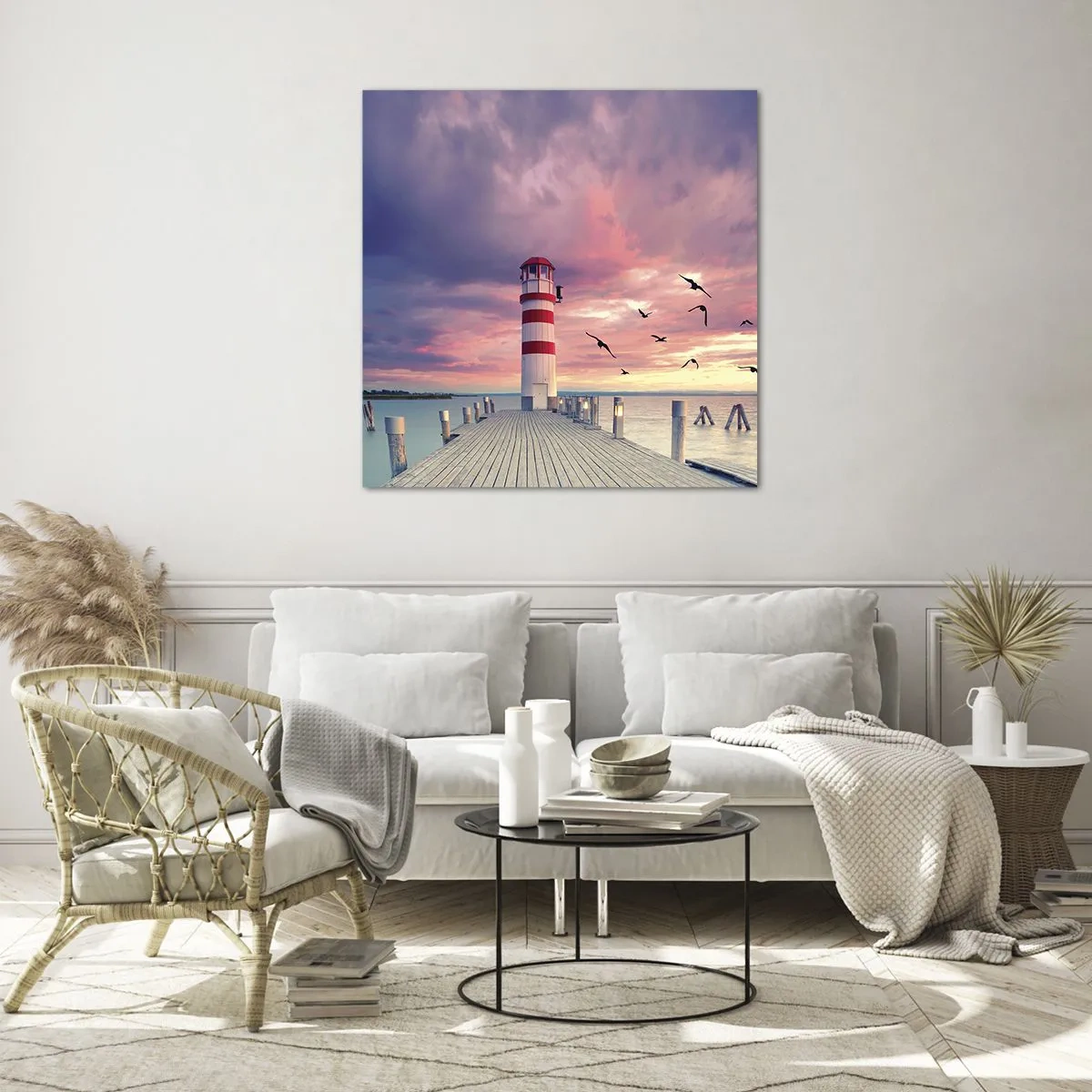 Impression sur verre - Image sur verre - C'est l'heure d'aller au port - 60x60 cm