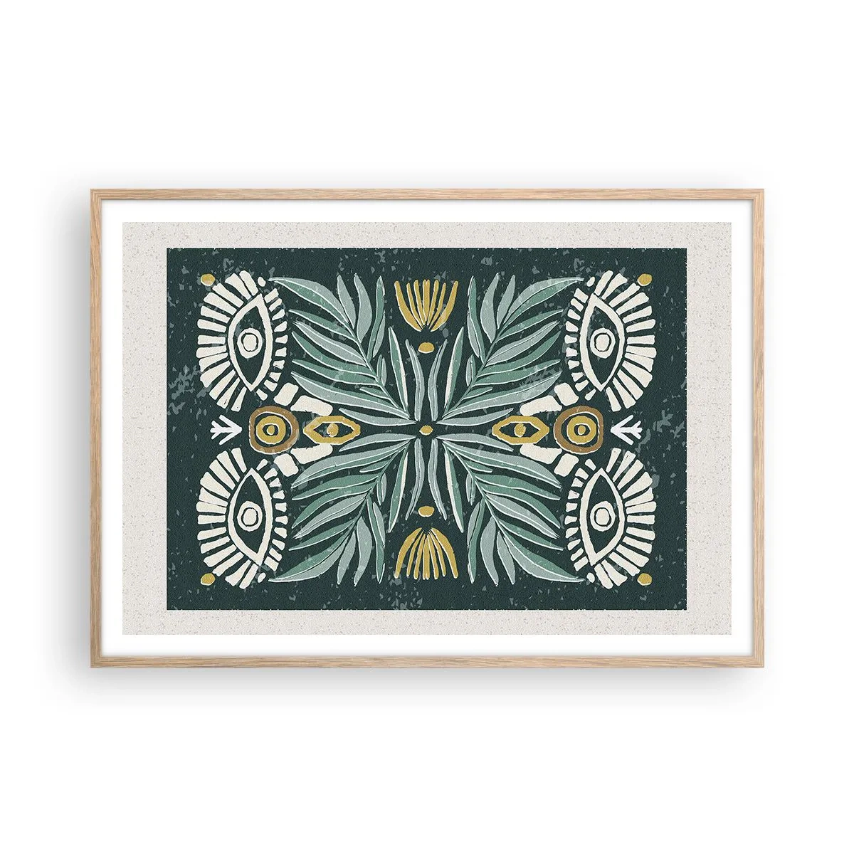 Affiche dans un chêne clair - Poster - Comme une découpe folklorique - 100x70 cm