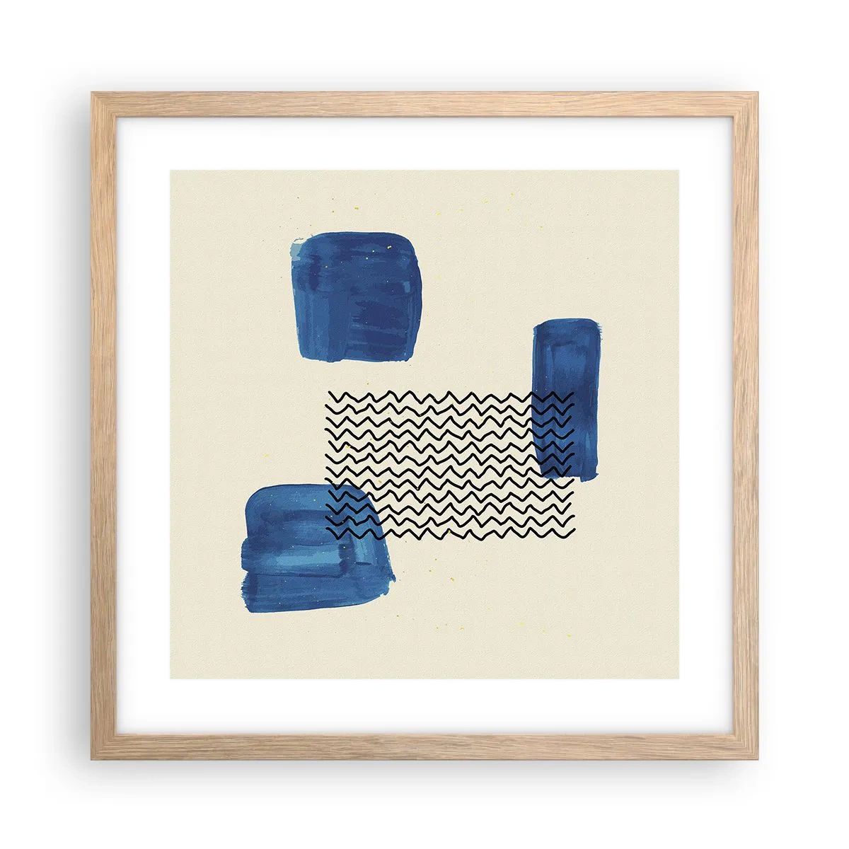 Affiche dans un chêne clair - Poster - Quatuor abstrait - 40x40 cm
