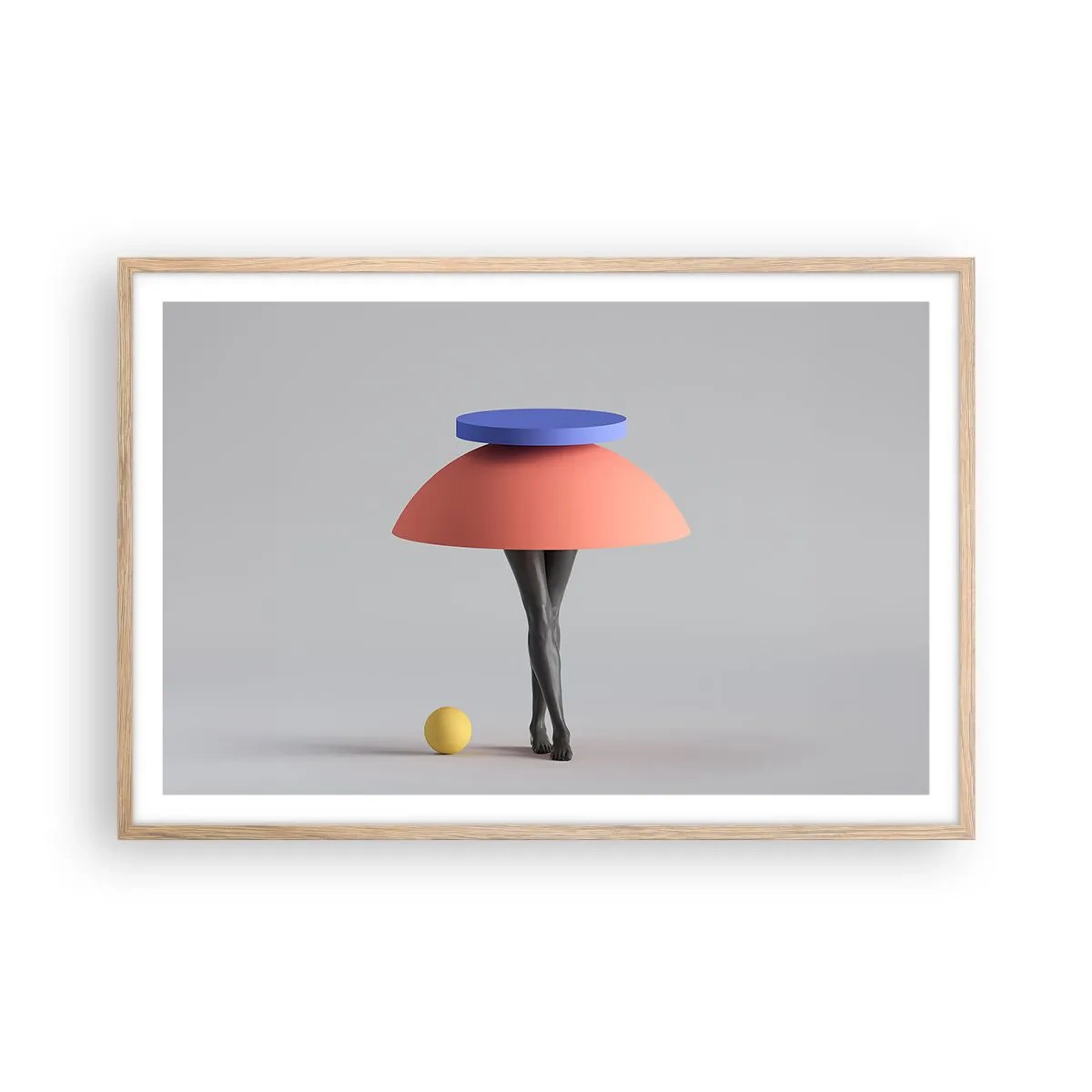 Affiche dans un chêne clair - Poster - Composition surréaliste - 91x61 cm