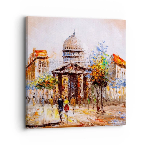 Impression sur toile - Image sur toile - Promenade à Paris - 30x30 cm