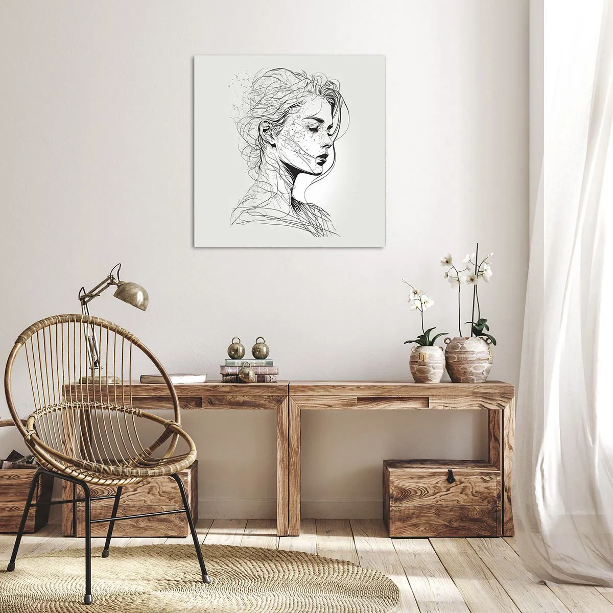 Impression sur toile - Image sur toile - Portrait en pensée - 60x60 cm
