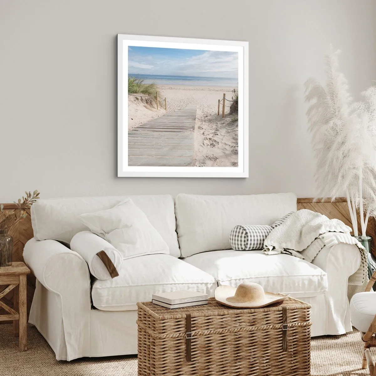 Affiche dans un cadre blanc - Poster - A l'horizon - 30x30 cm