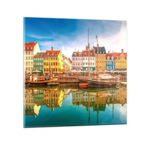 Impression sur verre - Image sur verre - Aussi lisse qu'un miroir au-dessus de l'eau - 30x30 cm