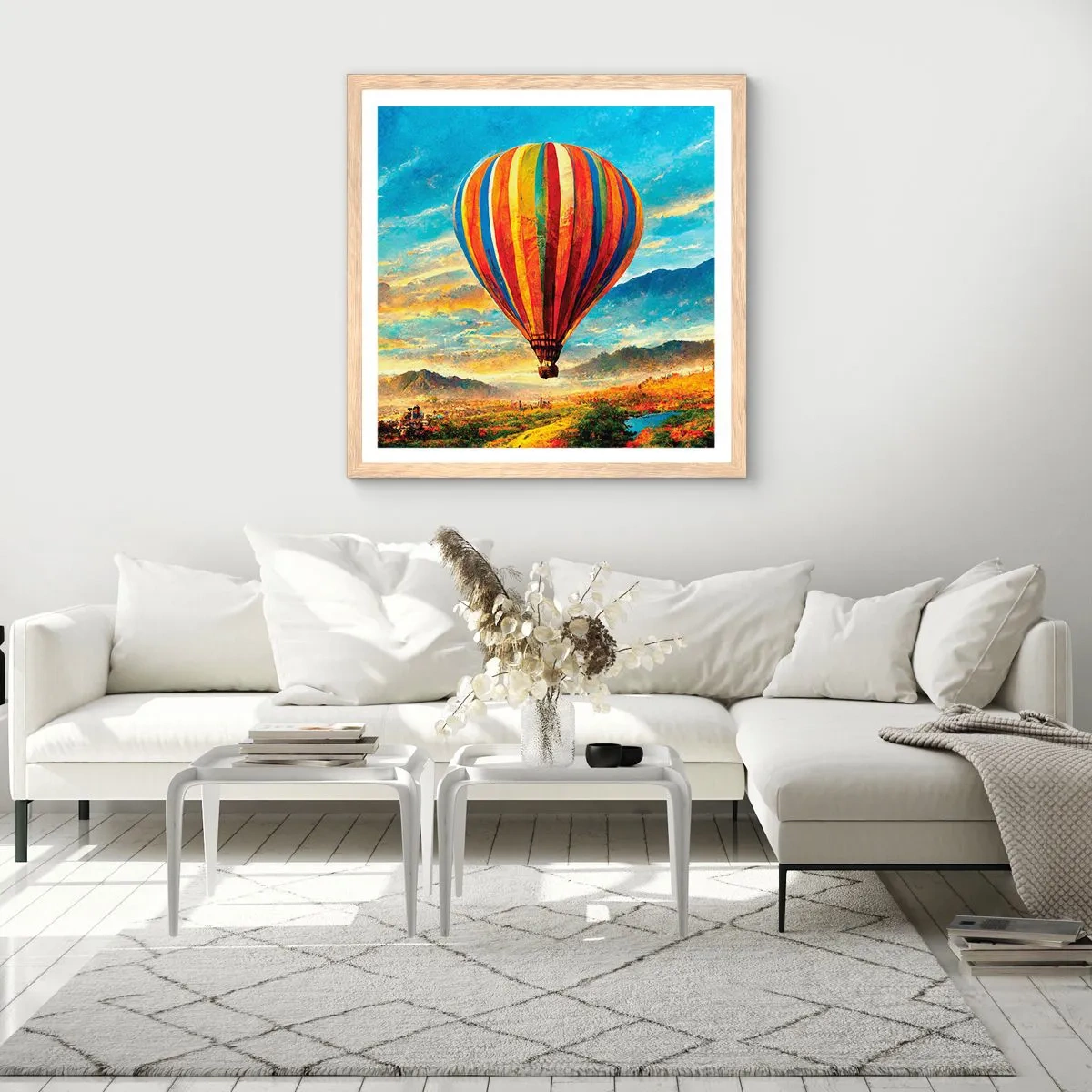 Affiche dans un chêne clair - Poster - Dans le silence on voit mieux - 30x30 cm