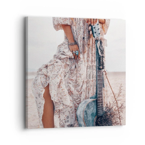 Impression sur toile - Image sur toile - Enfant de fleur en route - 30x30 cm