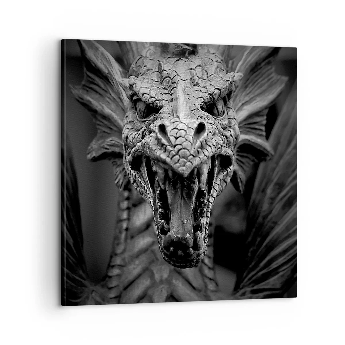 Impression sur toile - Image sur toile - Un dragon imaginaire grisâtre - 60x60 cm