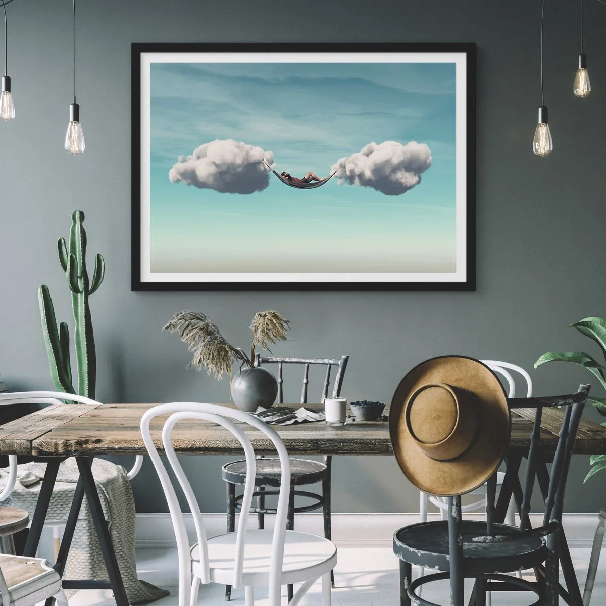 Affiche dans un cadre noir - Poster - Instant de bonheur - 91x61 cm