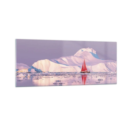 Impression sur verre - Image sur verre - La chaleur de la voile, le froid de la glace - 100x40 cm