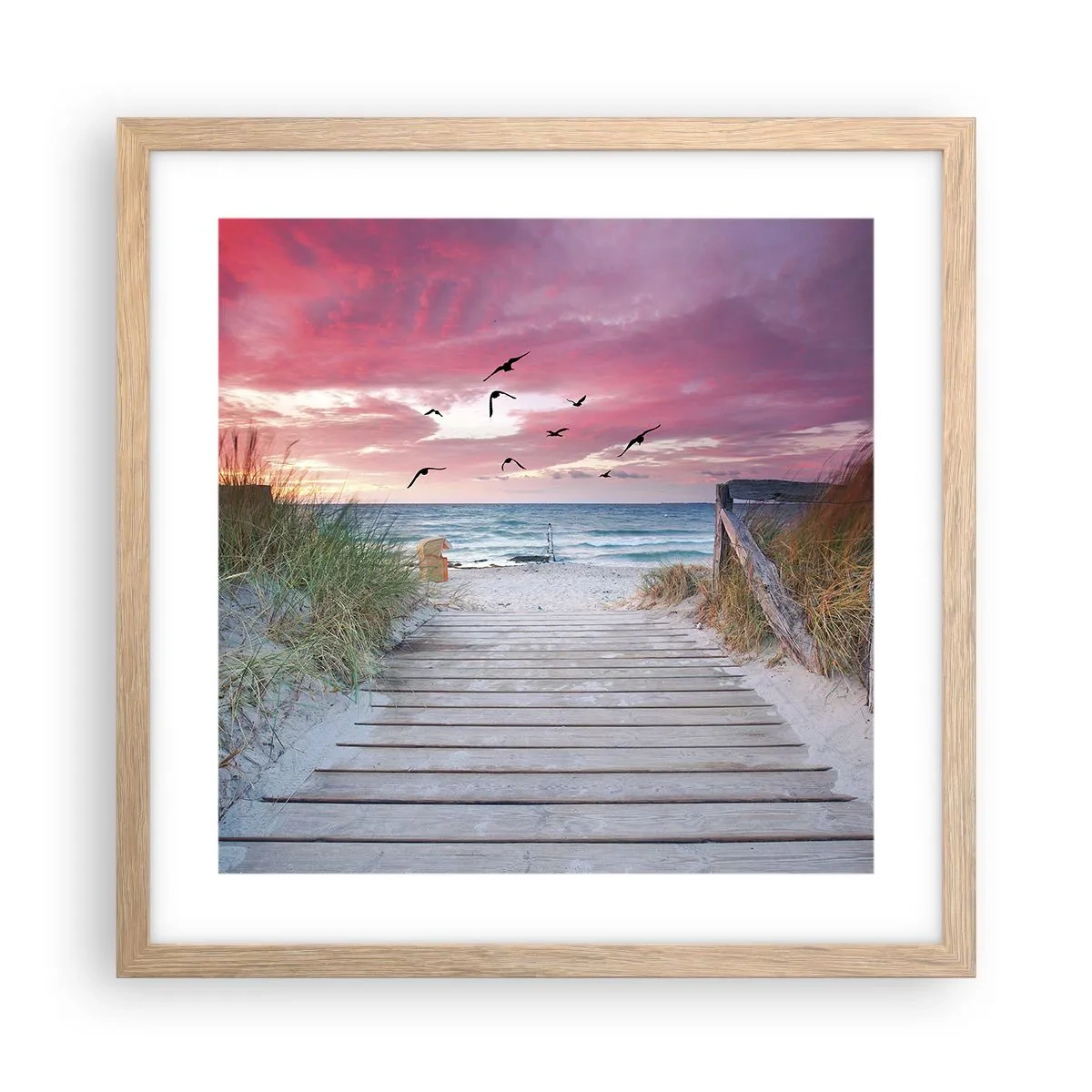 Affiche dans un chêne clair - Poster - Impression de la Baltique - 40x40 cm