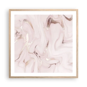 Affiche dans un chêne clair - Poster - Dans un châle rose - 60x60 cm